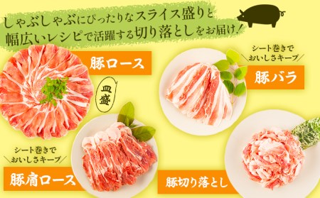 宮崎県産豚 皿盛しゃぶしゃぶ切り落しセット(計1.5kg)　肉 豚 豚肉