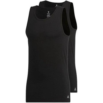 Adidas 2025男時尚彈力棉黑色背心2件組(預購)