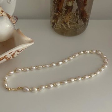 搖兒繞  珍珠物語 太愛巴洛克淡水珍珠項鏈女鎖骨鏈疊戴百搭