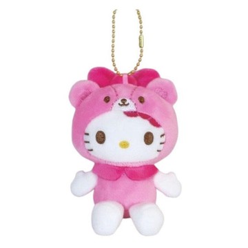 【震撼精品百貨】Hello Kitty 凱蒂貓~日本三麗鷗sanrio KITTY絨毛玩偶吊飾-粉熊裝變裝50週年*19900