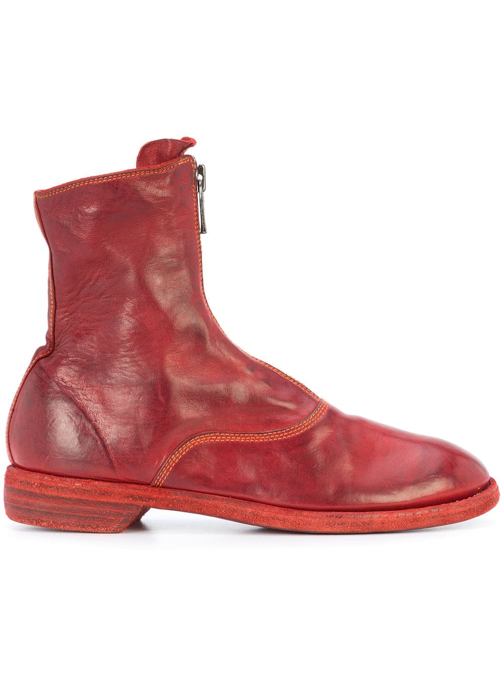 Guidi - zip detail boots - women - Horse Leather/LeatherLeather - 36 - Red