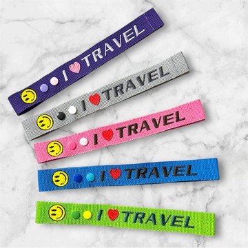 愛TRAVEL 背包飄帶 旅行飄帶 安全識別吊飾 親子行李吊牌 刺繡