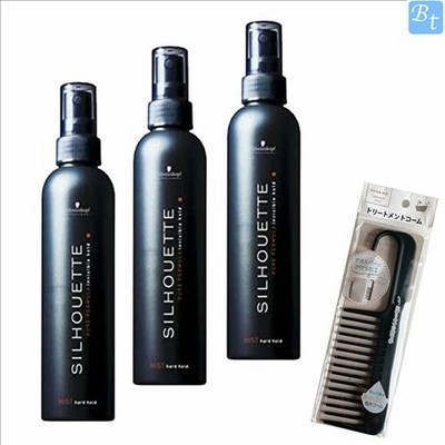 シュワルツコフ シルエット ハードミスト 200ml 3個セット & トリートメントコーム ヘアミスト