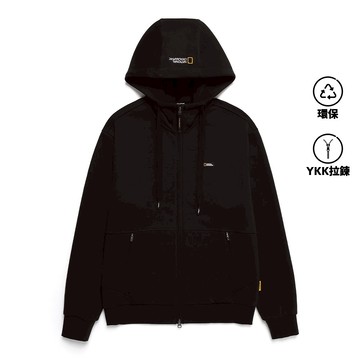 男女同款 PINTAIL 全開拉鍊連帽外套 - 炭黑色