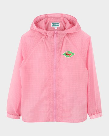 Girl's Windbreaker W/ Logo Badge, Size 6-12