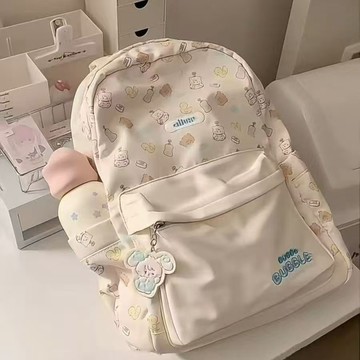 熱賣🎉書包ins小衆可愛少女初高中學生雙肩包簡約時尚大容量雙背包後背包 大容量 雙肩包 輕量化書包 QHKK