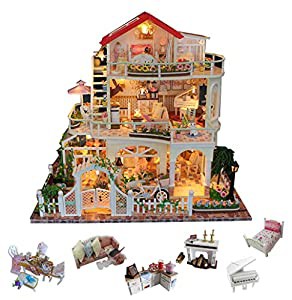 Flever Dollhouse Miniature DIY House Kit Creative Room With