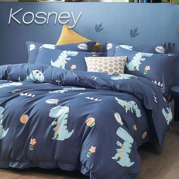KOSNEY  淘氣龍 吸濕排汗萊賽爾天絲加大兩用被床包組