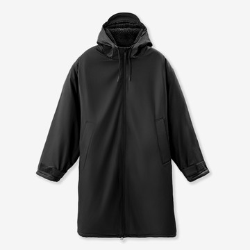 中性-Downpour防潑水內刷毛連帽外套-黑色