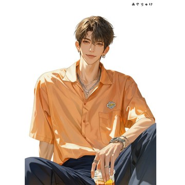 【8 月新品】07-137-0060 人物貼紙 簡約夏日男子