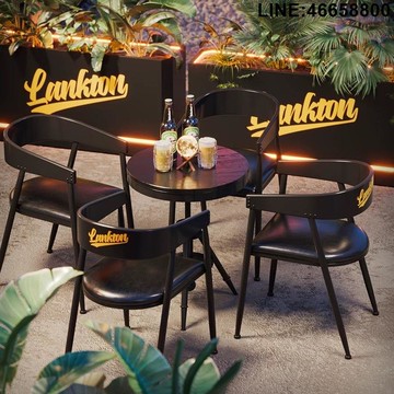 公司貨 免運速發 開立發票 餐廳桌椅組合 商用桌椅 鐵藝工業風桌椅組合奶茶店咖啡廳餐臺椅酒吧休息區洽談桌網紅餐飲