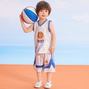 BOMI - 清爽透氣速乾運動套裝(背心+五分褲)-籃球SHOT-藍色