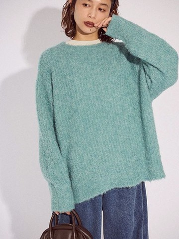 溫暖圈圈針織落肩長版上衣(06000763200) - Green Parks