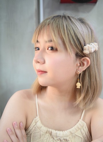 手作樹脂粘土鯛魚燒水晶耳環