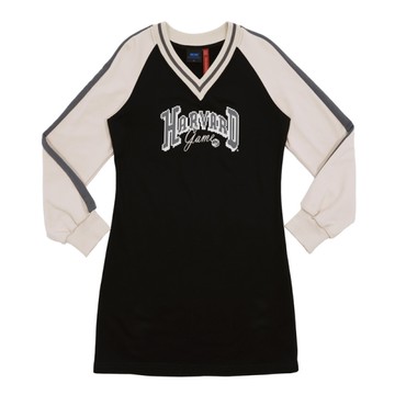 NCAA HARVARD 長袖洋裝 撞色拉克蘭洋裝 黑/米白 75521580 20 noH53