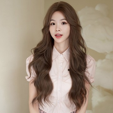 [24H台灣出] 冷灰茶棕 整頂假髮 假髮 長假髮 假髮女 wig 仿真 假髮女整頂 長捲假髮 大波浪假髮 中分假髮
