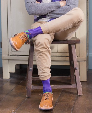 MrD London 英倫紳士襪 – 經典橫紋 – 紫色