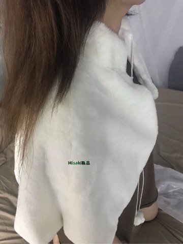 全新 新娘婚紗 新娘婚紗 結婚 白毛披肩 旗袍 伴娘 禮儀 禮服 披肩 仿皮草 秋冬季 外套 飄逸風 保暖-Misaki精品