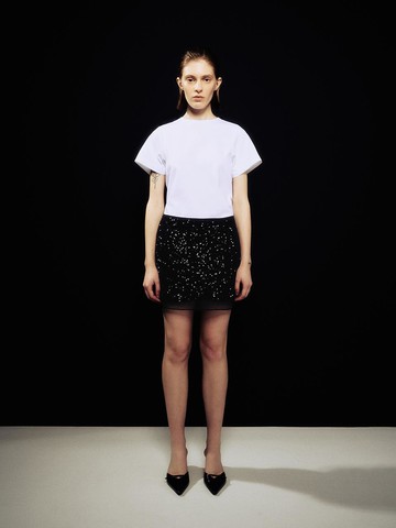 FUMAL layered sequin mini skirt Black