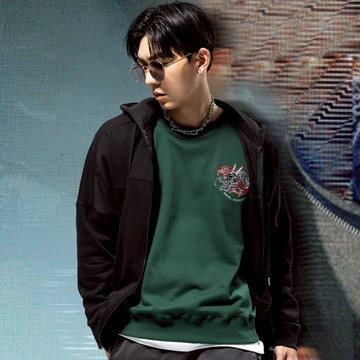 【首降㊙結帳2件再88折】龍魂之魄半臉機械龍火長TEE(綠) - BLUE WAY 地藏小王