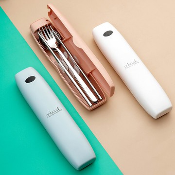 onlycook 消毒紫外線殺菌便攜餐具學生不銹鋼筷子勺子套裝收納盒