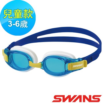 【SWANS 日本】JUNIOR兒童快調泳鏡 (SJ-8N 水藍/藍/防霧鏡片/抗UV/軟質矽膠)