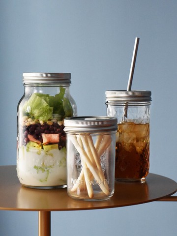 半房梅森瓶零食罐子帶蓋玻璃密封瓶家用帶吸管高檔便攜奶茶果汁杯