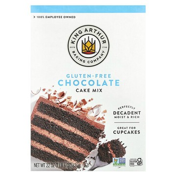 King Arthur Baking Company, 無麩質巧克力蛋糕預拌粉，22盎司（624 克）