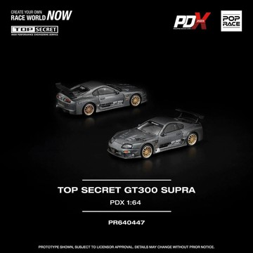 POP RACE 菲律賓限定 1/64 TOYOTA SUPRA TOPSECRET Gt300 A80