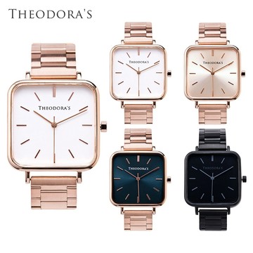 【THEODORA'S】 Hebe 簡約方形可拆節實心鋼鍊帶手錶【希奧朵拉】