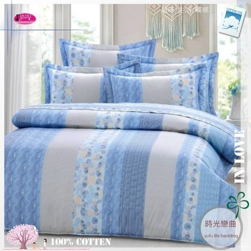 御芙專櫃『時光戀曲』【兩用被套+薄床包】6*6.2尺/加大|100%純棉|MIT
