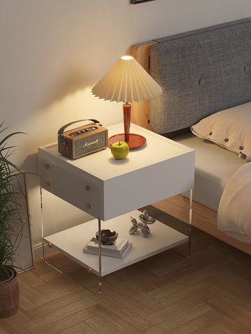 床邊櫃免安裝簡約后現代小櫃子輕奢北歐儲物櫃主臥高端床頭櫃皮質