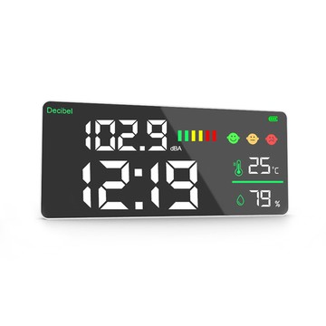 噪音測量儀數字分貝測溫儀溫濕度多功能家用環境檢測儀室內壁掛式大屏幕測試儀2026