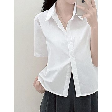 Codibook｜韓國 ccomeng 下垂肩寬鬆短版短袖襯衫［預購］襯衫 女裝