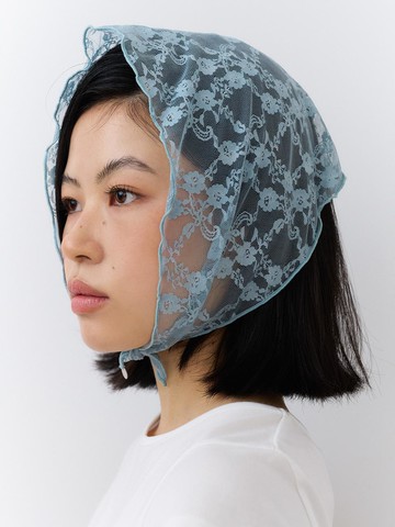 Flower Lace Hair Bandana [Sky Blue]