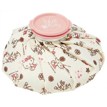 小禮堂 Hello Kitty 尼龍圓筒狀冰敷袋《粉米.文字》冰墊.冰袋.冰枕