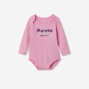 Roots 嬰兒-WINTER WONDER 長袖包屁衣 (淺粉色)