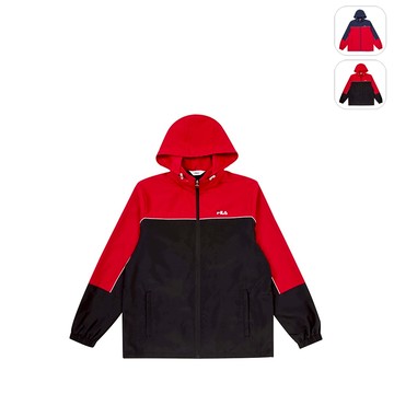 【FILA】中性 平織外套-黑/紅 1JKY-5519-BK
