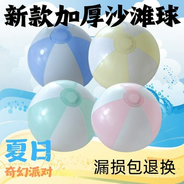 【臺灣-出貨】加厚沙灘球充氣戲水球玩具球戶外彩色早敎水球排球遊泳池寶寶幼兒