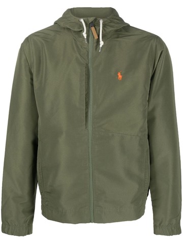 Polo Ralph Lauren - embroidered-logo hooded jacket - men - Recycled Polyester/Recycled Polyester - XXL - Green