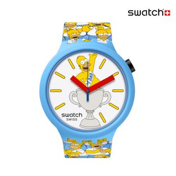 Swatch BEST. DAD. EVER. 辛普森家庭/大錶面手錶/男錶/女錶/瑞士製造 SB05Z100 (47mm)