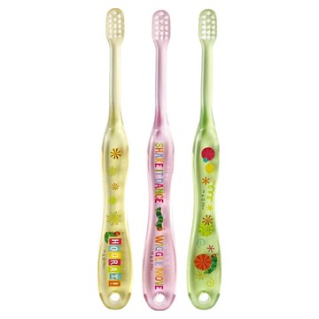Skater 透明軟牙刷組 0~3歲  黃色 + 粉色 + 綠色  3支  1組
