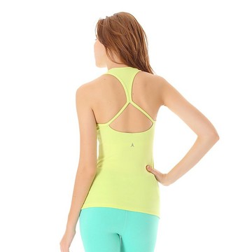 【NAMASTE】Emily 曲線露肩Y字瑜珈服 - 香檳黃