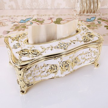 歐式長方形紙巾盒奢華高檔抽紙盒客廳家用餐桌酒店賓館KTV紙抽盒