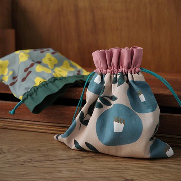 moshimoshi花朵綻放束口袋材料包  影片教學 手縫ok 1小時完成