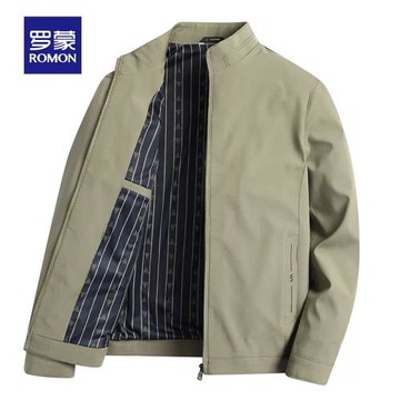 羅蒙中老年爸爸外套春秋季2025新款商務休閑立領春裝男士夾克上衣
