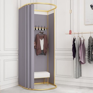 移動試衣間 移動地攤試衣間門簾軌道服裝店簡易更衣室活動換衣間便攜式展示架【CM5256】