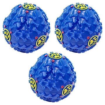 寵物夢工廠 寵物益智怪叫漏食球3入組  藍色  1組  S