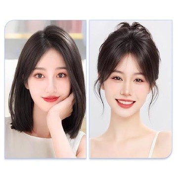 【米蘭精品】現貨+預購 假瀏海全真髮髮片透氣假髮片輕量免打理隱形增髮量假髮-自然瀏海女假髮4款74lf58