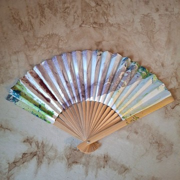 漆扇。竹本體摺扇